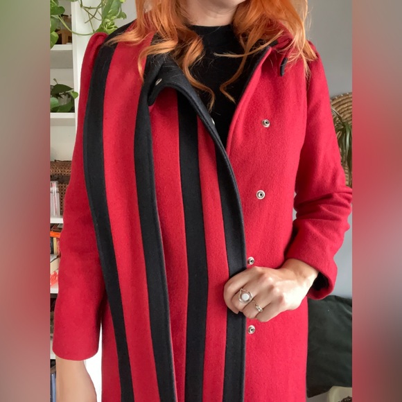 Vintage Red Wool Coat - Picture 6 of 8